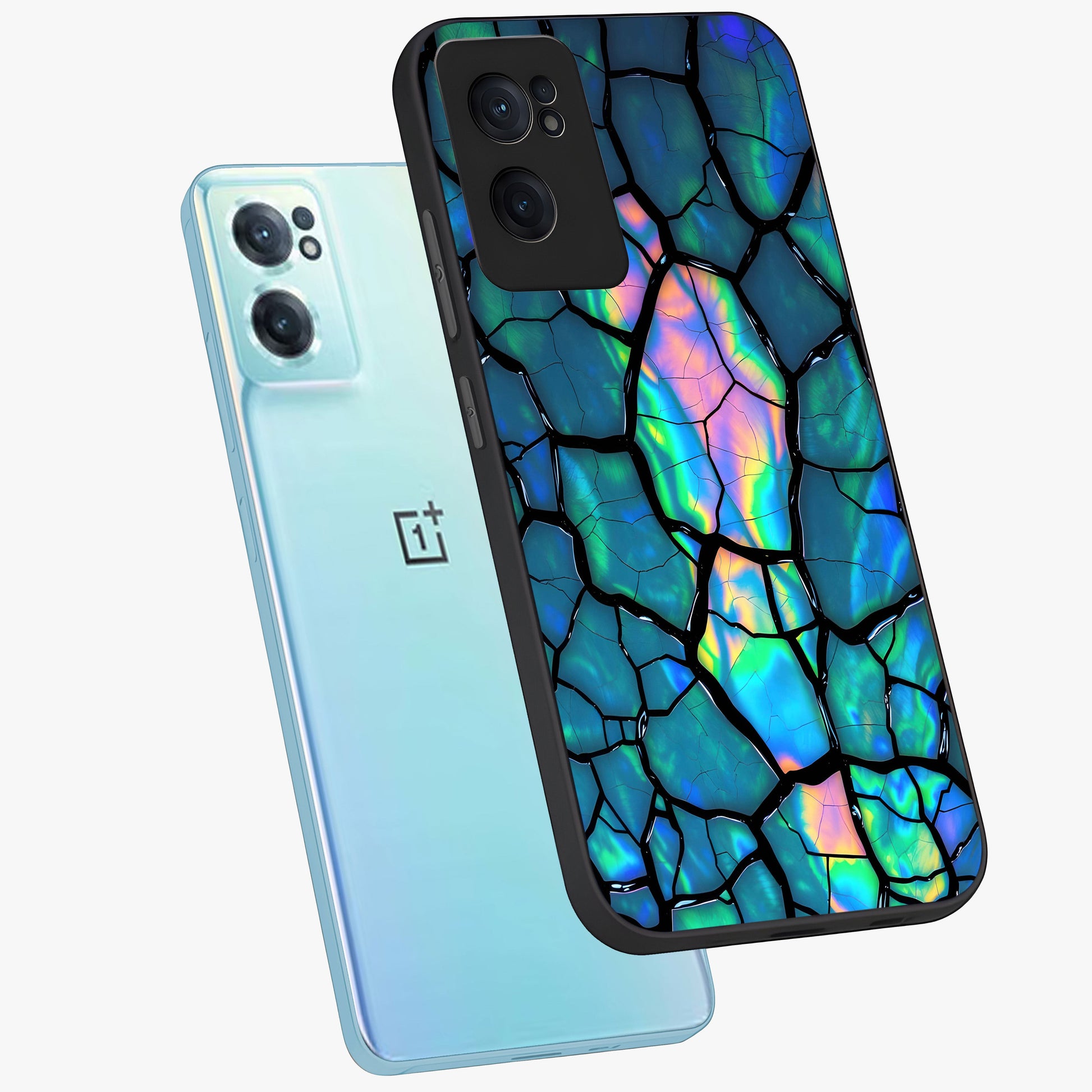 Tropical Wing Vibe Glass Case for 1+Nord Ce 2  side perspective highlighting dynamic textures and sleek premium build