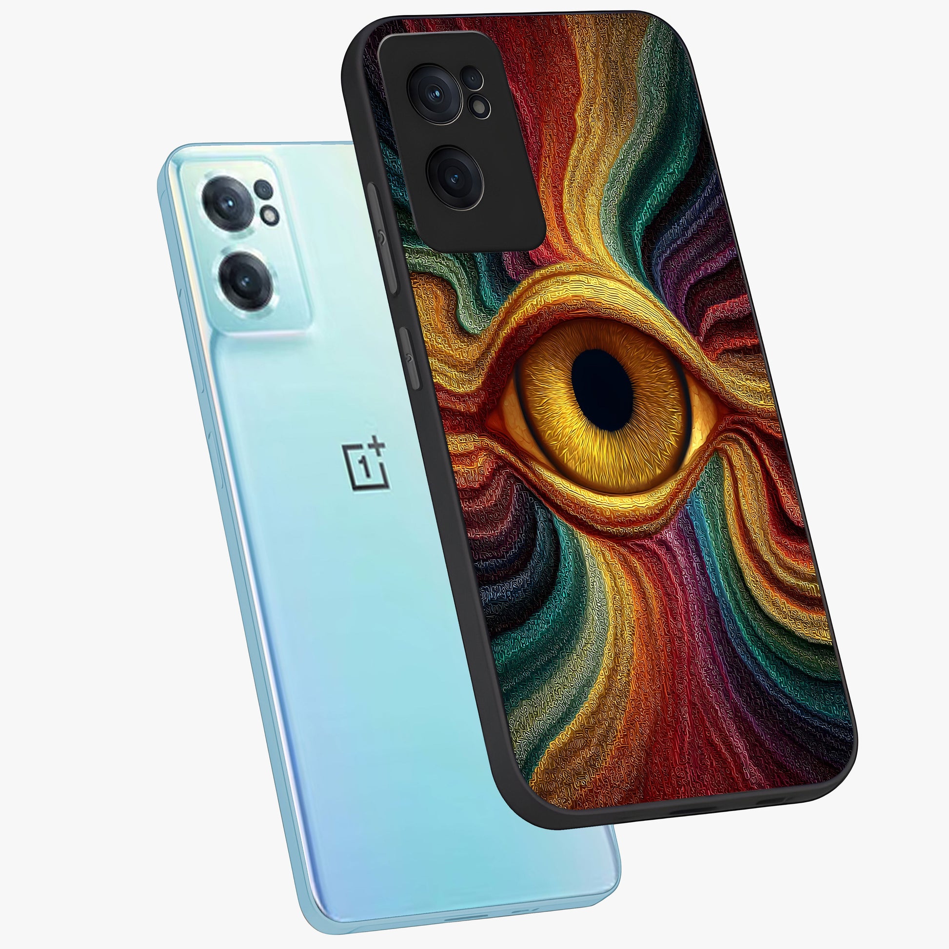 Visionary Flame Core Glass Case for 1+Nord Ce 2  side perspective highlighting dynamic textures and sleek premium build