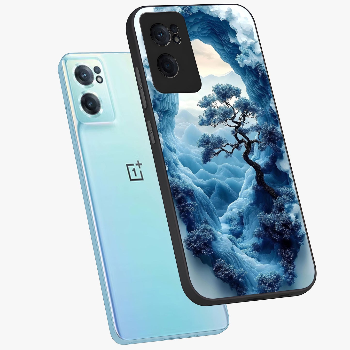 Winter Gate View Glass Case for 1+Nord Ce 2  side perspective highlighting calm scenic textures and premium edges