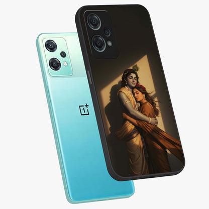 Divine Eternal Love Glass Case for 1+Nord Ce 2 Lite angled mockup showcasing glossy glass finish and graceful detailing