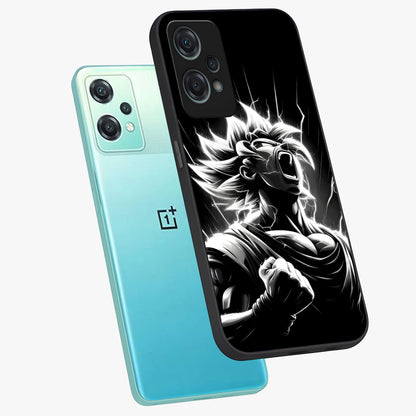 Limitless Power Unleashed Glass Case for 1+Nord Ce 2 Lite angled mockup showcasing glossy finish and dramatic power detailing