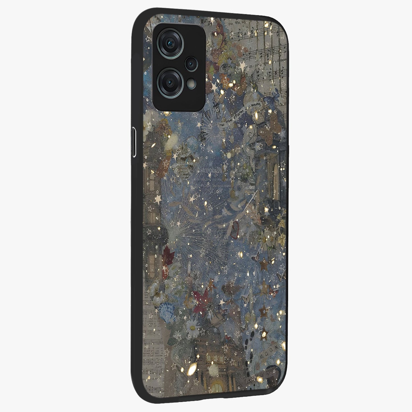 Aesthetic Astrolophia Glass Case for 1+Nord Ce 2 Lite side perspective highlighting detailed astrological aesthetic elements