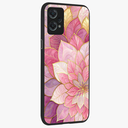 Blushing Love Moment Glass Case for 1+Nord Ce 2 Lite side perspective highlighting delicate detailing and premium edges