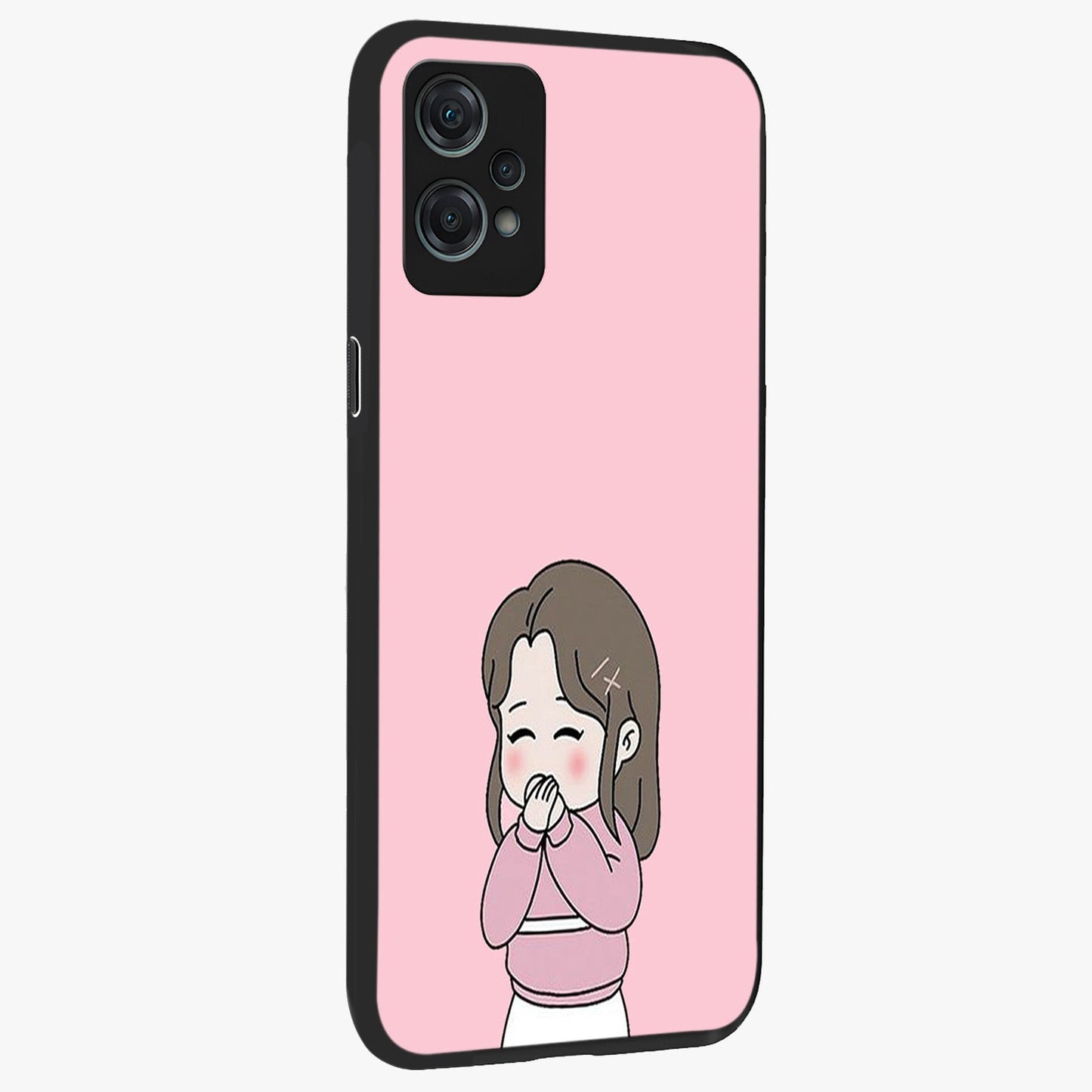 Blush Mosaic Bloom Glass Case for 1+Nord Ce 2 Lite side perspective highlighting vibrant floral geometry and premium finish