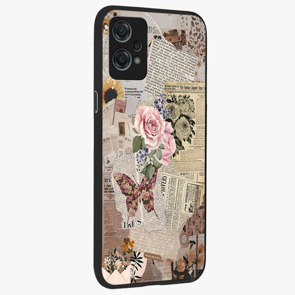 Butterfly News Bloom Glass Case for 1+Nord Ce 2 Lite side perspective highlighting intricate bloom details and premium finish