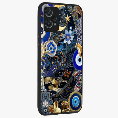 Celestial Blessing Shield Glass Case for 1+Nord Ce 2 Lite side perspective highlighting intricate blessing shield details