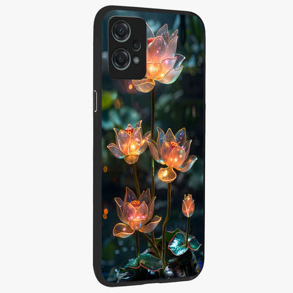 Celestial Lotus Light Glass Case for 1+Nord Ce 2 Lite side perspective highlighting delicate lotus detailing and premium finish