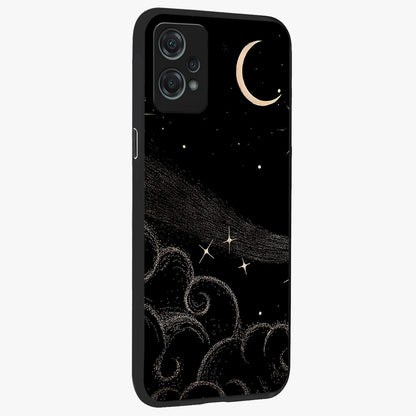 Celestial Midnight Veil Glass Case for 1+Nord Ce 2 Lite side perspective highlighting rich night tones and sleek premium edges