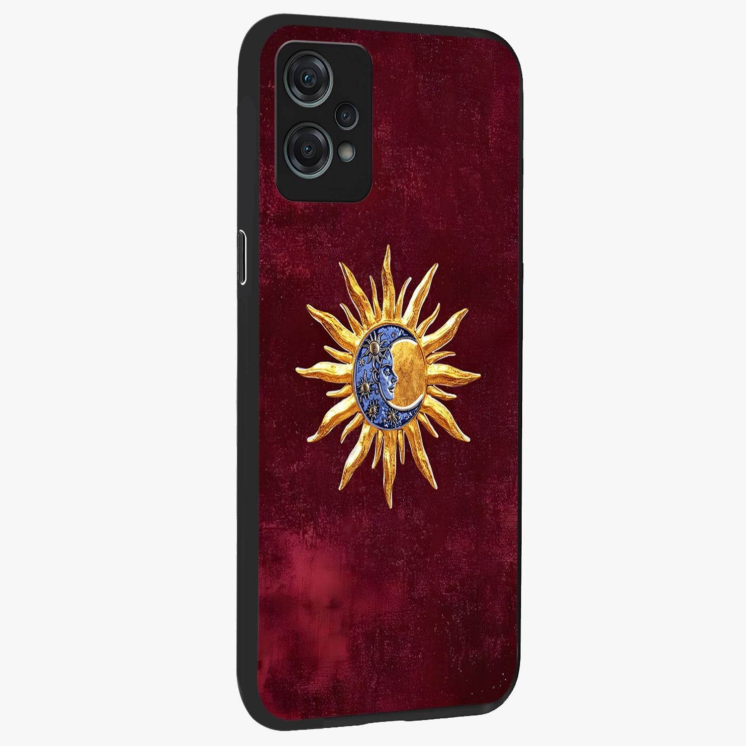 Celestial Unity Charm Glass Case for 1+Nord Ce 2 Lite side perspective highlighting detailed charm elements and sleek edges
