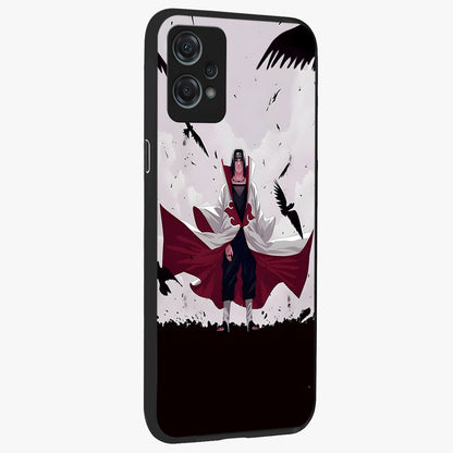 Crimson Crow Ascension Glass Case for 1+Nord Ce 2 Lite side perspective highlighting intricate crow detailing and premium texture