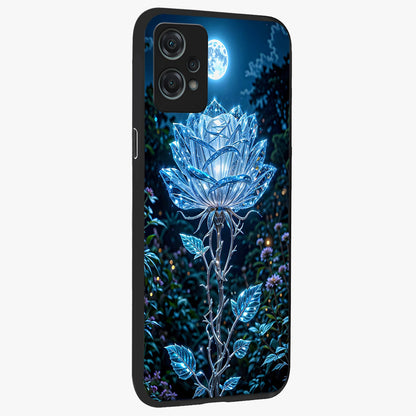 Crystal Moon Lotus Glass Case for 1+Nord Ce 2 Lite side perspective highlighting soft celestial tones and premium edge finish