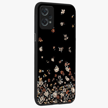 Dark Petal Aesthetic Glass Case for 1+Nord Ce 2 Lite side perspective highlighting refined textures and premium edge finish