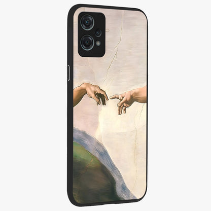 Divine Touch Art Glass Case for 1+Nord Ce 2 Lite side perspective highlighting detailed artwork and premium edge finish