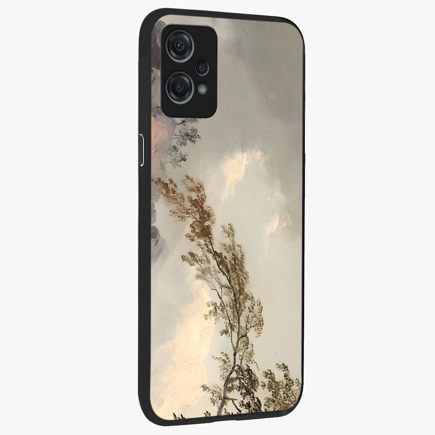 Dreamlike Wind Field Glass Case for 1+Nord Ce 2 Lite side perspective highlighting smooth gradients and premium edge finish