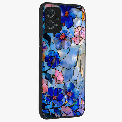 Eternal Floral Stained Glass Case for 1+Nord Ce 2 Lite side perspective highlighting colorful floral detailing and premium edge finish