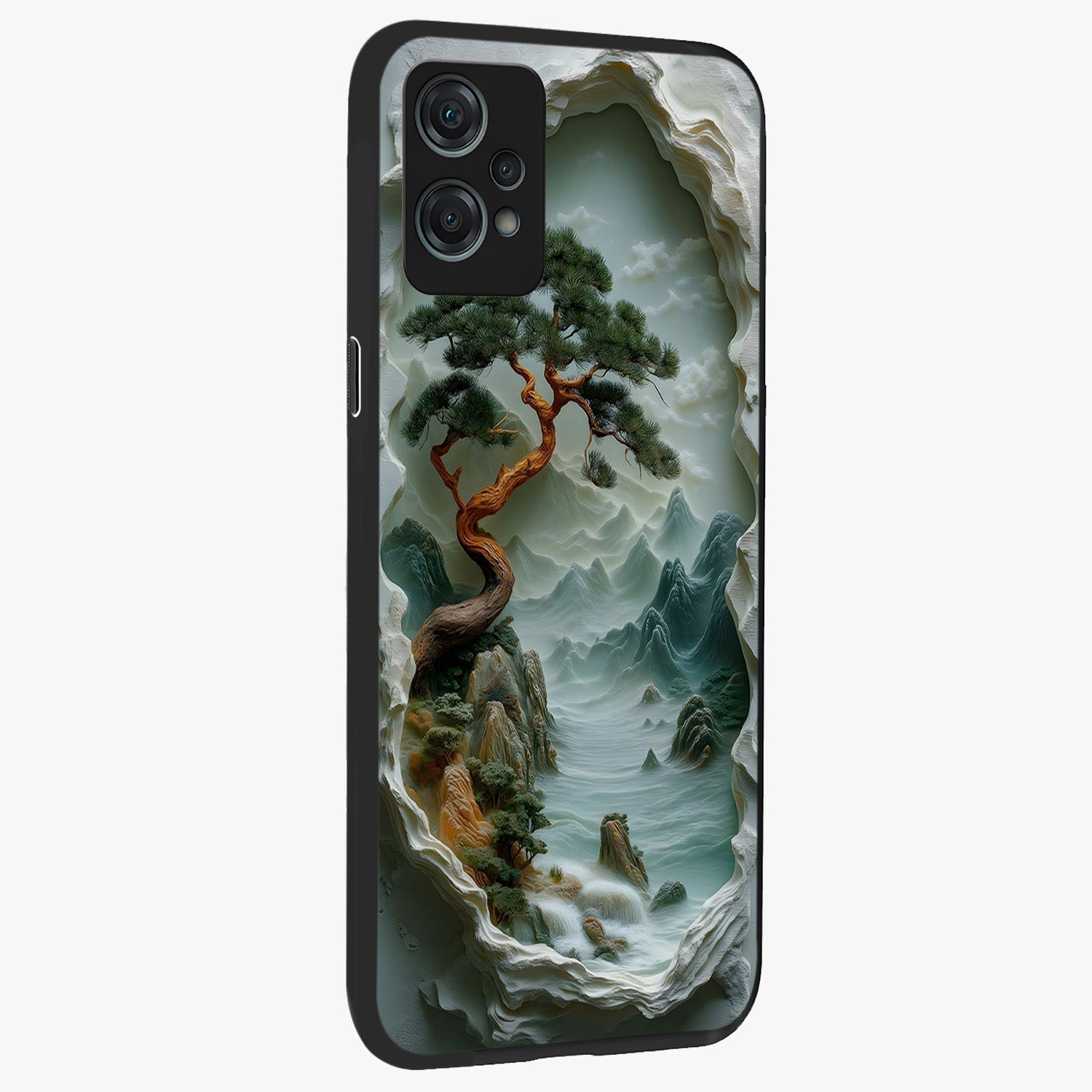 Eternal Nature Spirit Glass Case for 1+Nord Ce 2 Lite side perspective highlighting organic textures and sleek build