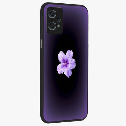Flower on Soft Violet Gradient Glass Case for 1+Nord Ce 2 Lite side perspective highlighting delicate bloom detailing and smooth edges