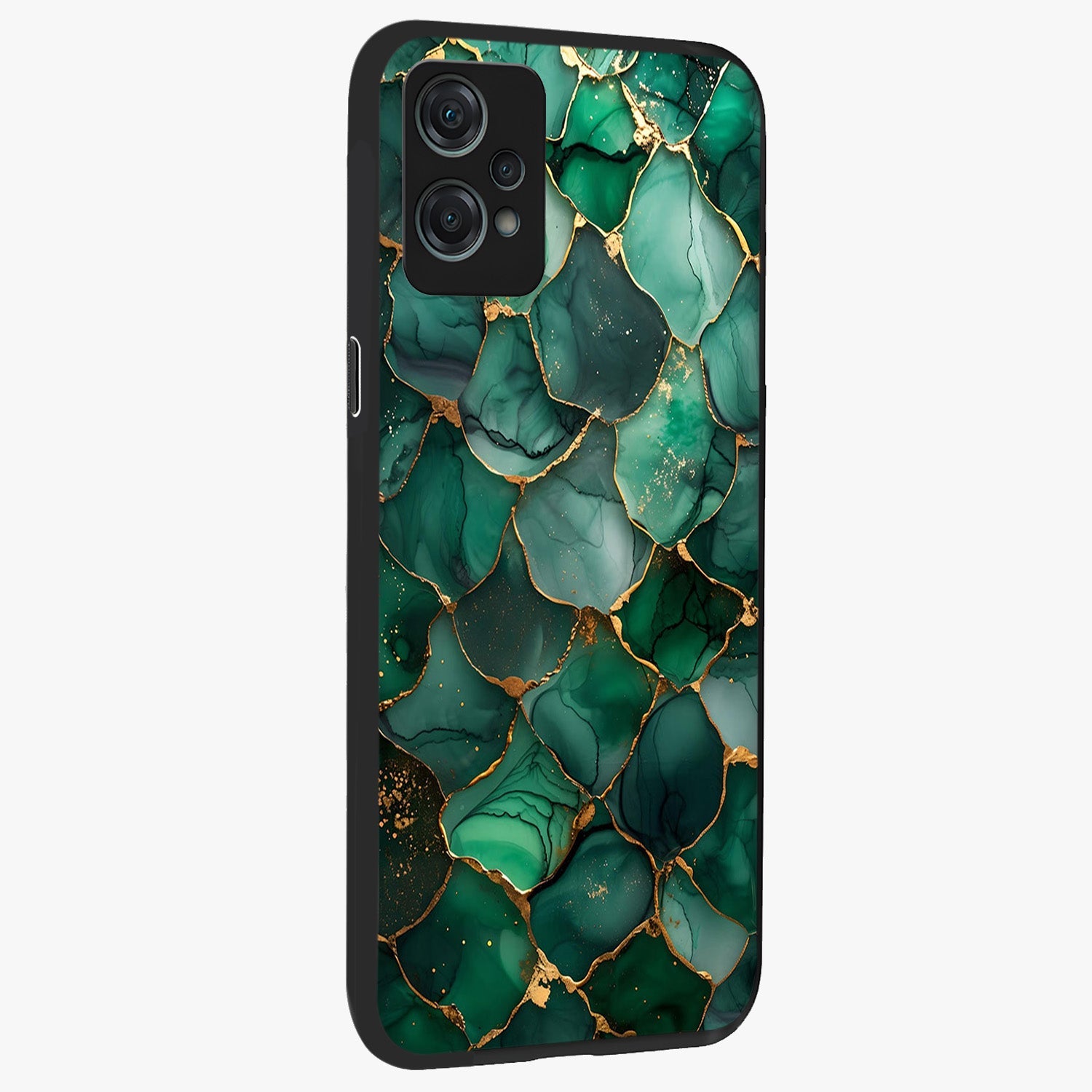 Geometric Polyester Pattern Glass Case for 1+Nord Ce 2 Lite side perspective highlighting sharp pattern textures and smooth premium build