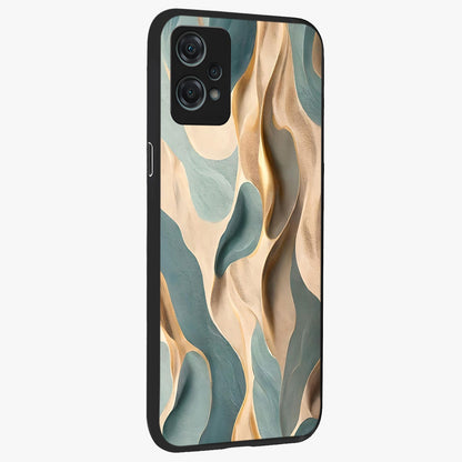 Golden Dune Waves Glass Case for 1+Nord Ce 2 Lite side perspective highlighting warm gradients and premium edges
