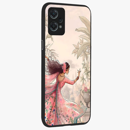 Graceful Garden Rhythm Glass Case for 1+Nord Ce 2 Lite side perspective highlighting refined floral textures and premium edges