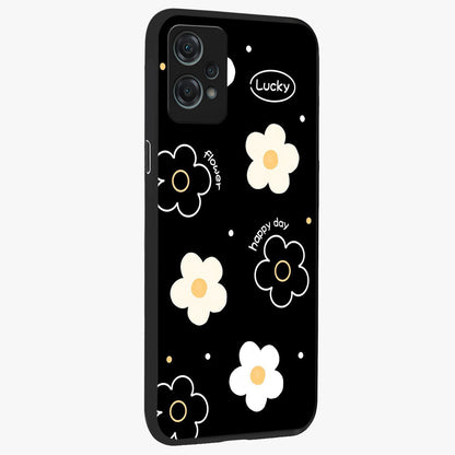 Happy Day Daisy Glass Case for 1+Nord Ce 2 Lite side perspective highlighting fresh floral textures and premium edges