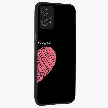 Love Forever Together Right Glass Case for 1+Nord Ce 2 Lite side perspective highlighting sweet illustration textures and premium edges
