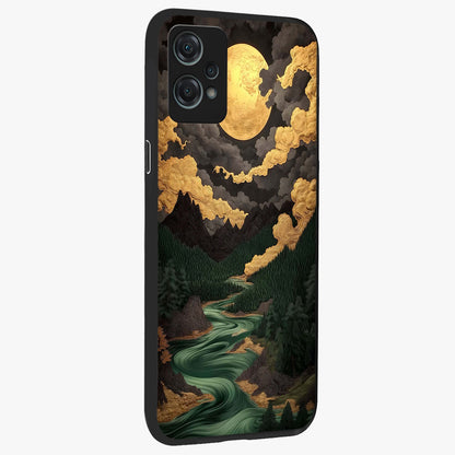 Lunar Silk Garden Glass Case for 1+Nord Ce 2 Lite side perspective highlighting delicate bloom detailing and premium edges