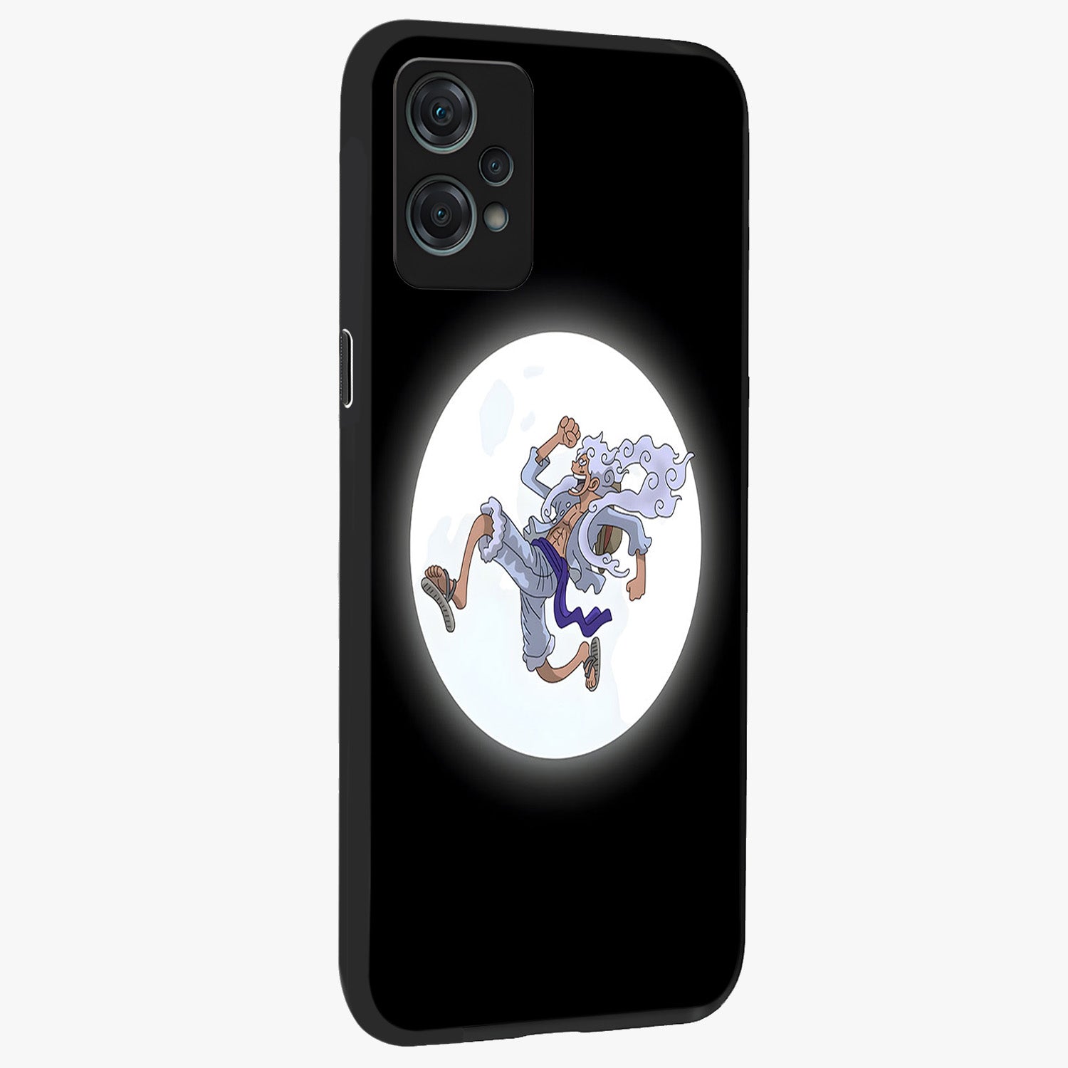 Moonlit Freedom Dance Glass Case for 1+Nord Ce 2 Lite side perspective highlighting dynamic detailing and premium edge finish