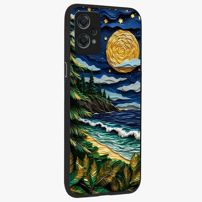 Moonlit Ocean Pines Glass Case for 1+Nord Ce 2 Lite side perspective highlighting serene landscape textures and premium edges