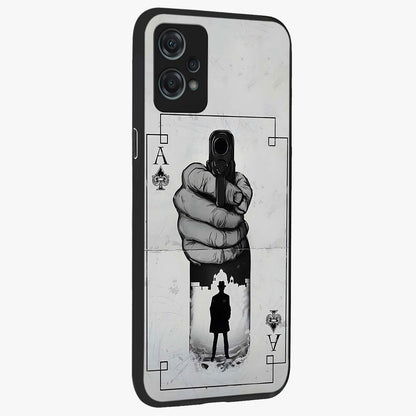 Noir Trigger Fate Glass Case for 1+Nord Ce 2 Lite side perspective highlighting strong contrast textures and premium edges