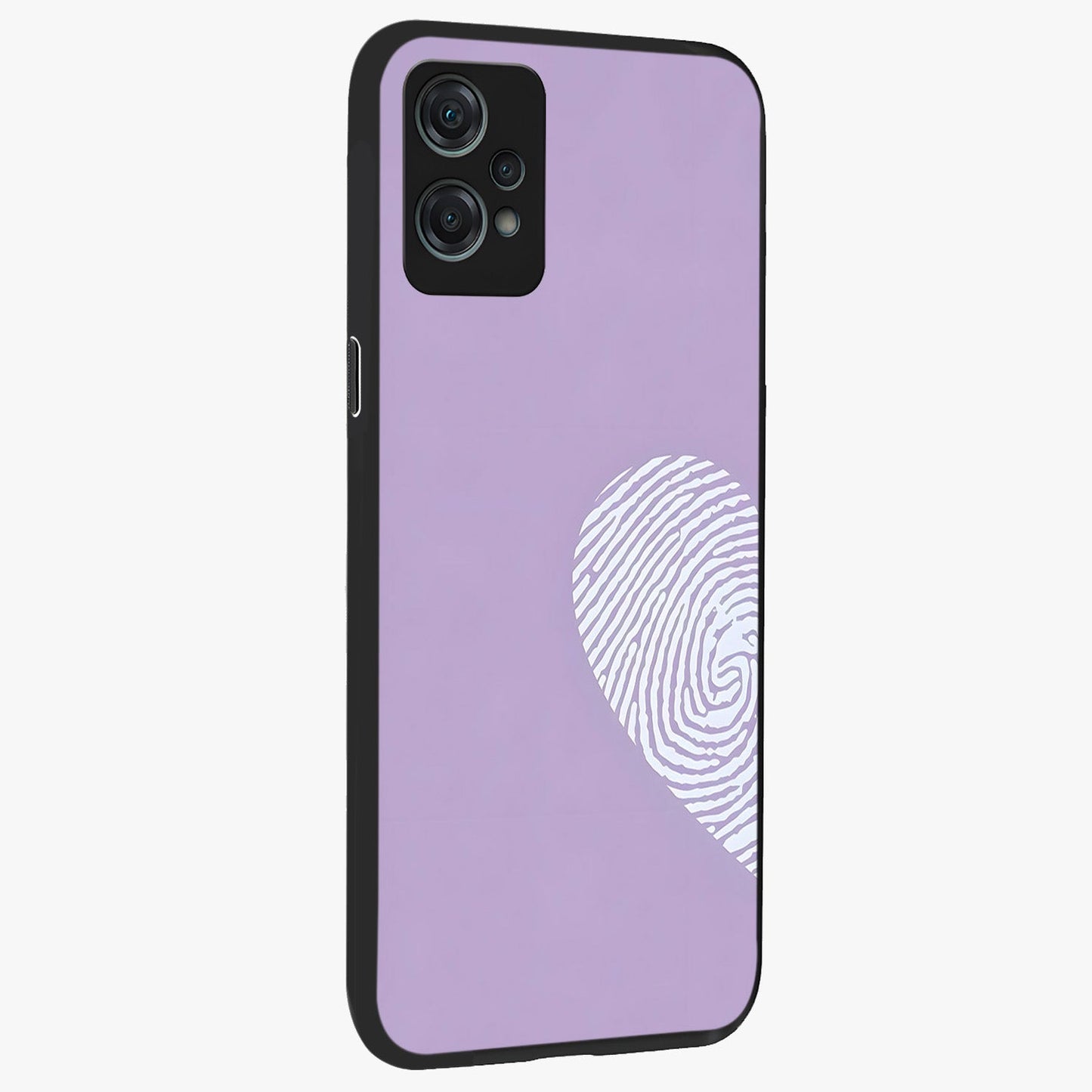 One Heart Identity Glass Case for 1+Nord Ce 2 Lite side perspective highlighting clean detailing and sleek premium build