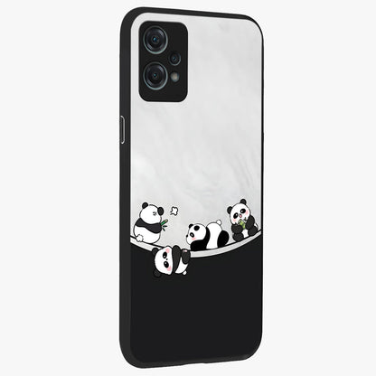 Playful Panda Parade Glass Case for 1+Nord Ce 2 Lite side perspective highlighting charming detailing and premium edges