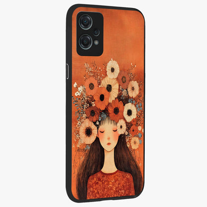 Radiant Flower Thoughts Glass Case for 1+Nord Ce 2 Lite side perspective highlighting refined textures and smooth build