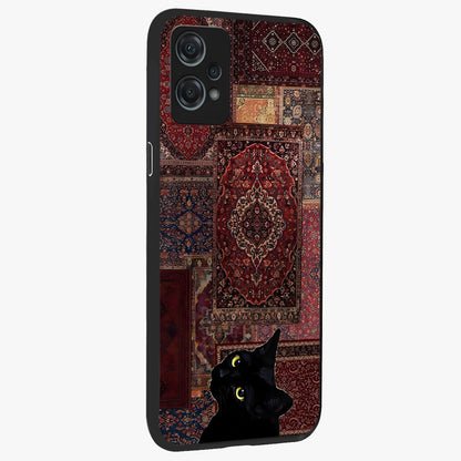Regal Magic Cat Apple Glass Case for 1+Nord Ce 2 Lite side perspective highlighting cute character textures and smooth build