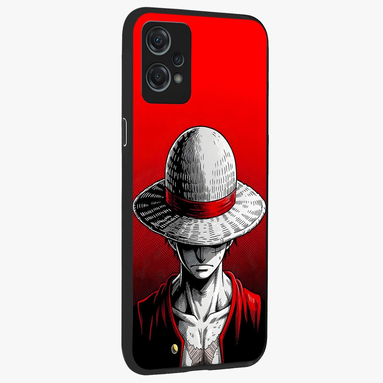 Scarlet Pirate Resolve Glass Case for 1+Nord Ce 2 Lite side perspective highlighting strong character detailing and sleek premium build