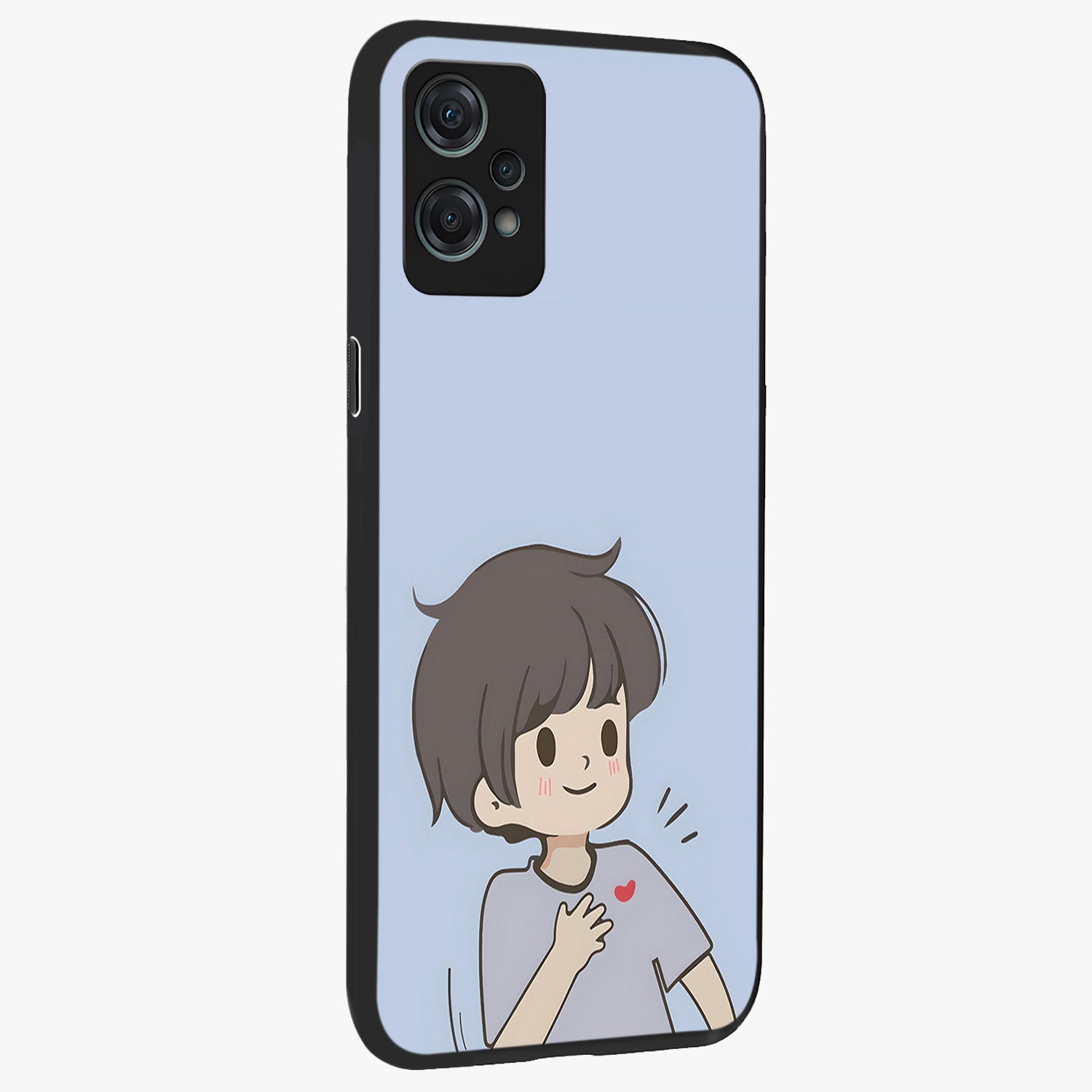 Sending You Love Glass Case for 1+Nord Ce 2 Lite side perspective highlighting elegant text detailing and smooth premium build