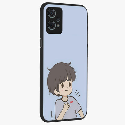 Sending You Love Glass Case for 1+Nord Ce 2 Lite side perspective highlighting elegant text detailing and smooth premium build