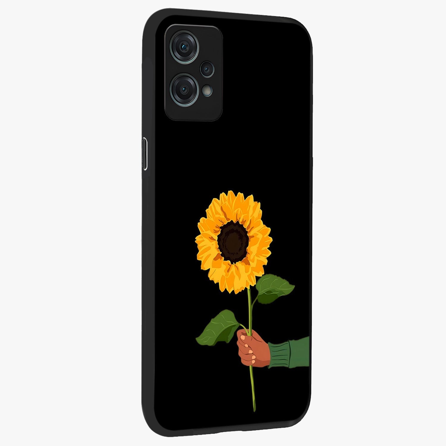 Sun Moon Stormy Sky Glass Case for 1+Nord Ce 2 Lite side perspective highlighting intense sky textures and premium edges