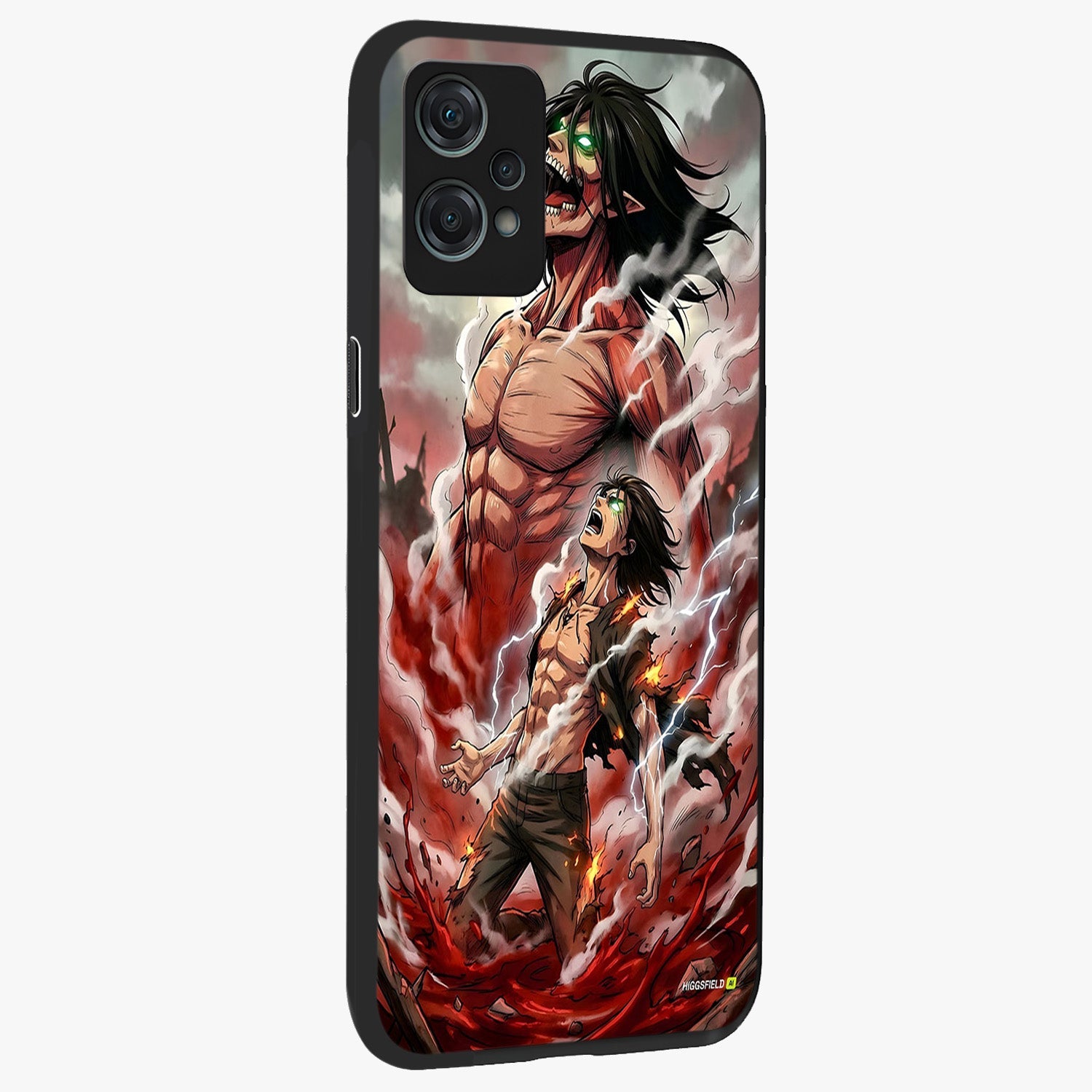 Titan Awakening Fury Glass Case for 1+Nord Ce 2 Lite side perspective highlighting bold textures and premium edge finish