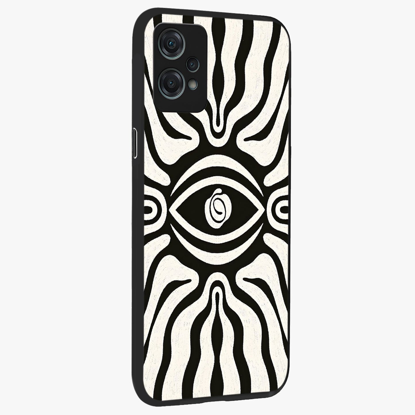 Trancewave Illusion Art Glass Case for 1+Nord Ce 2 Lite side perspective highlighting dynamic wave textures and premium edges