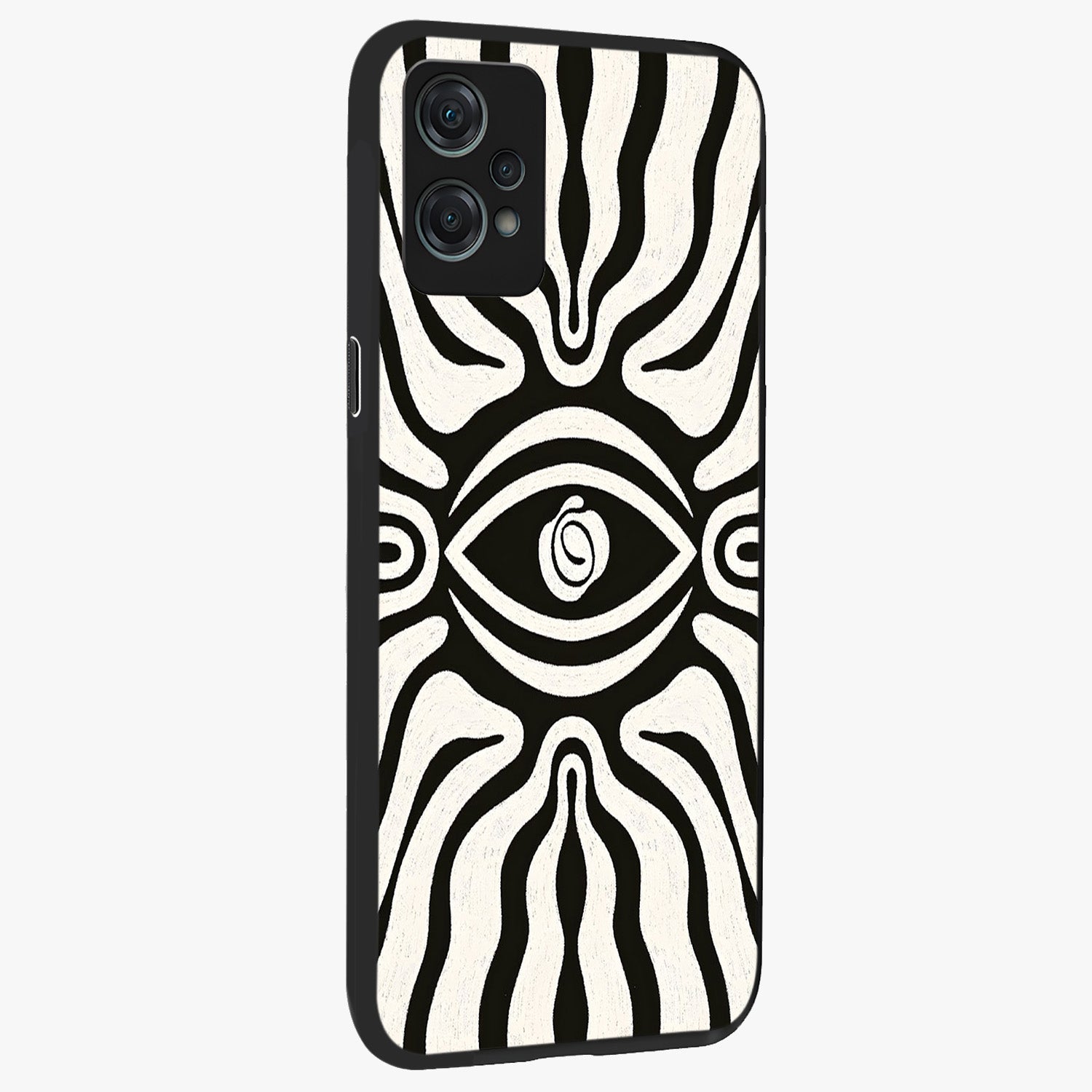 Trancewave Illusion Art Glass Case for 1+Nord Ce 2 Lite side perspective highlighting dynamic wave textures and premium edges