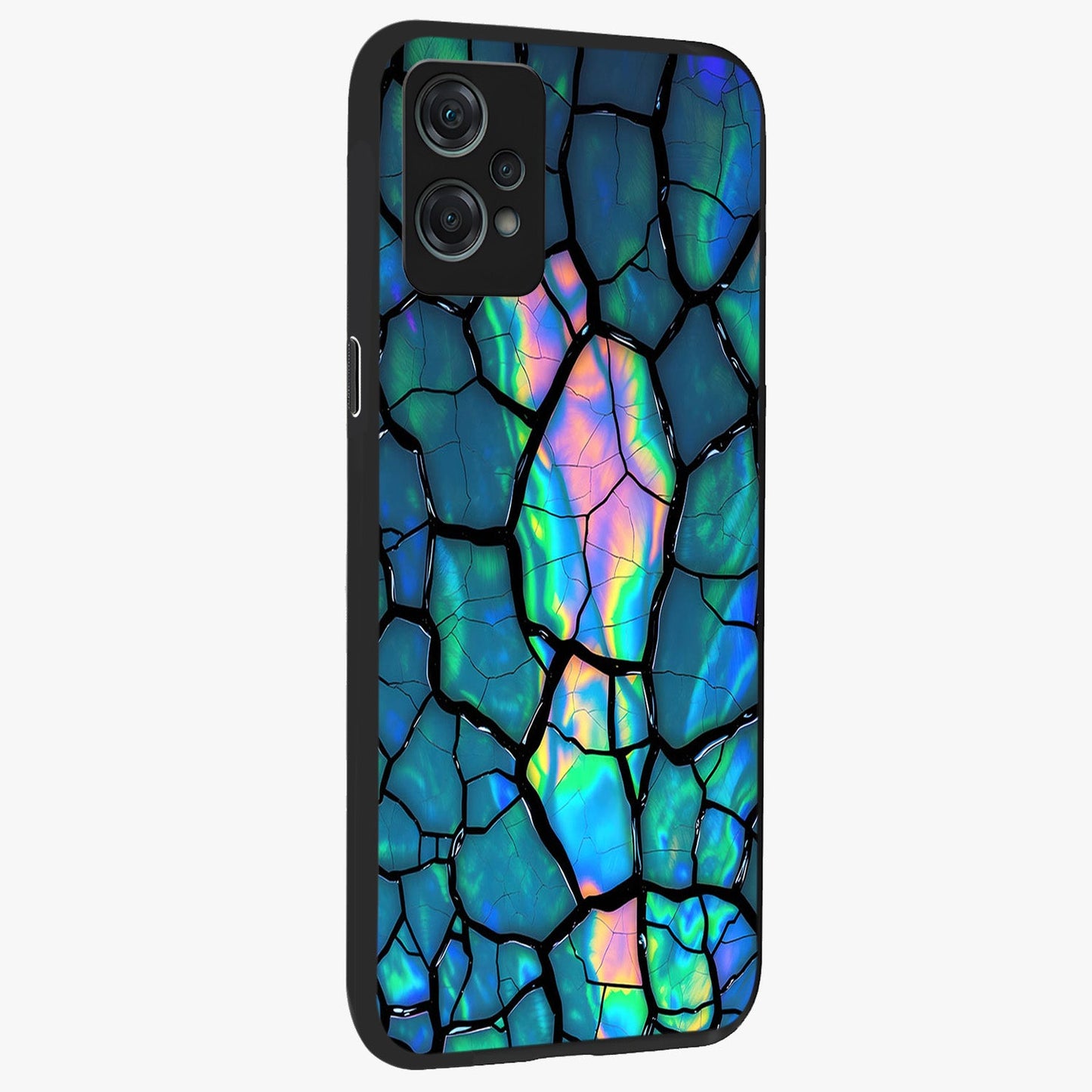 Tropical Wing Vibe Glass Case for 1+Nord Ce 2 Lite side perspective highlighting dynamic textures and sleek premium build