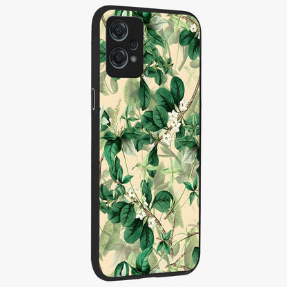 Verdant Garden Whispers Glass Case for 1+Nord Ce 2 Lite side perspective highlighting delicate leaf textures and premium edges