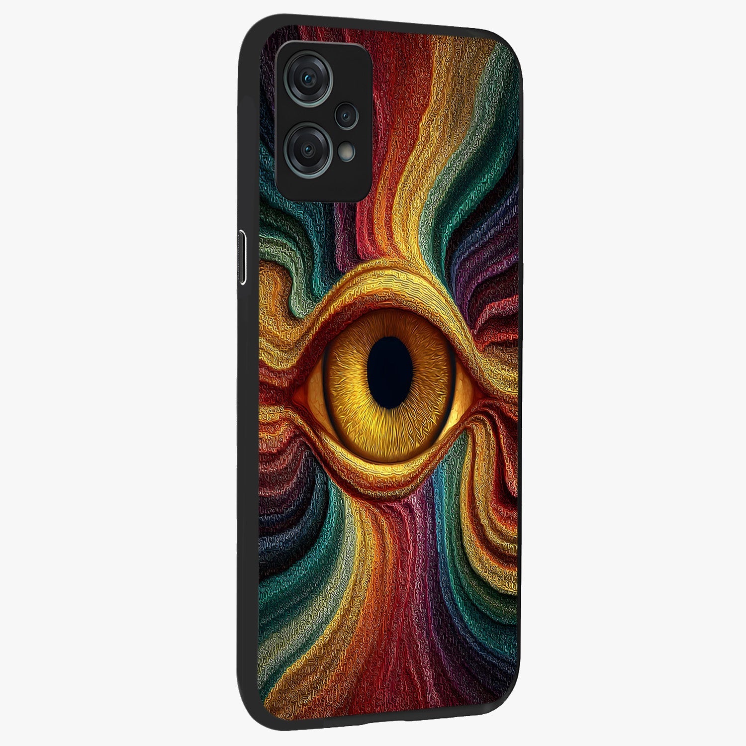 Visionary Flame Core Glass Case for 1+Nord Ce 2 Lite side perspective highlighting dynamic textures and sleek premium build