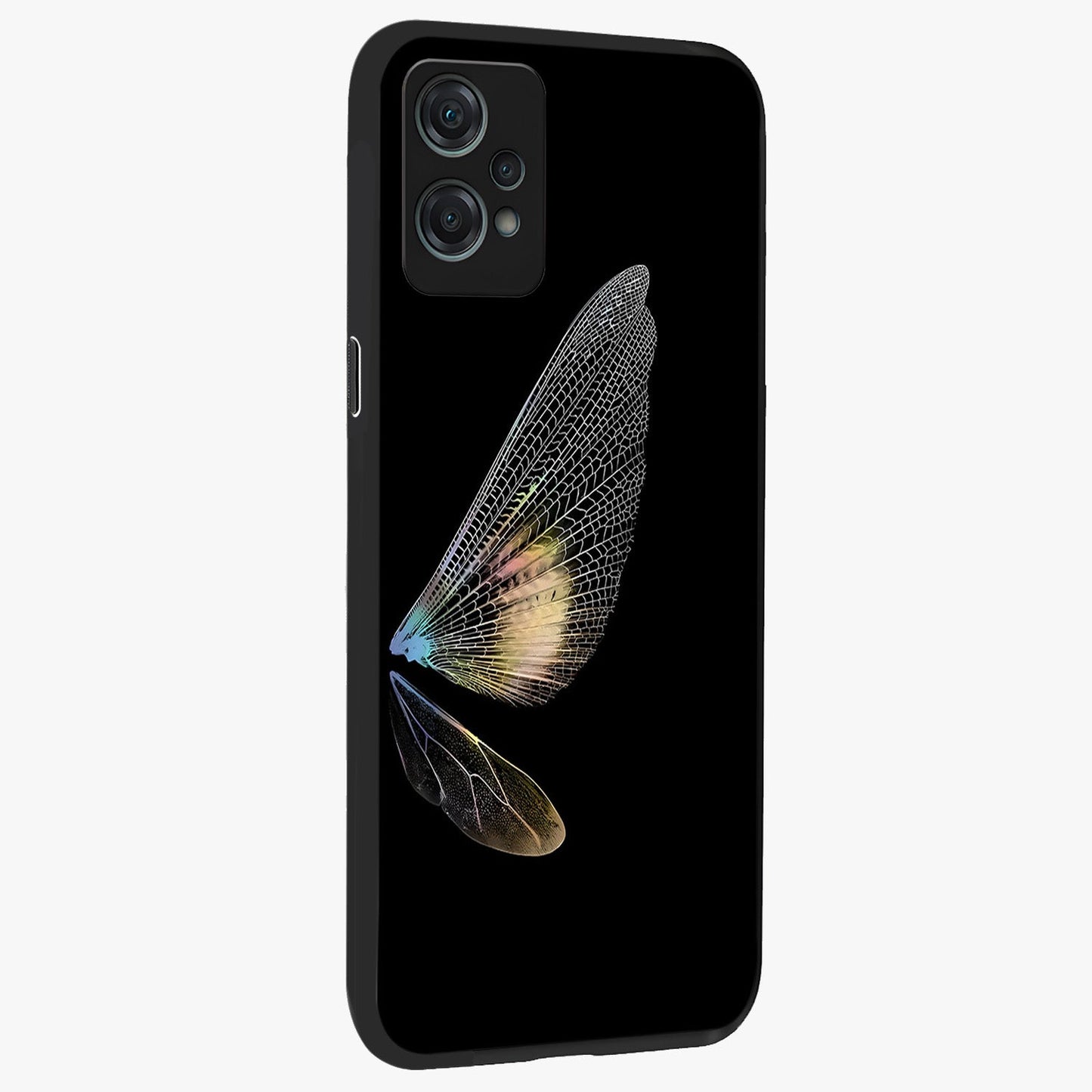 Whispers of Wings Glass Case for 1+Nord Ce 2 Lite side perspective highlighting light airy textures and premium edges