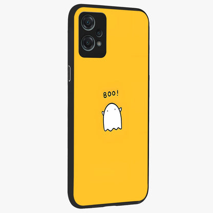 Yellow Boo Ghost Glass Case for 1+Nord Ce 2 Lite side perspective highlighting lively textures and premium edges