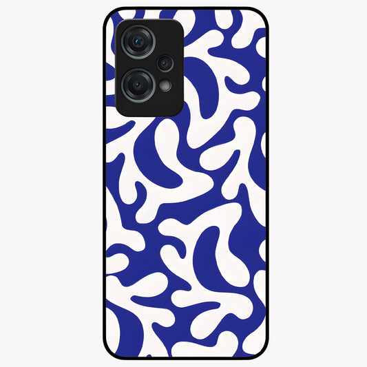 Abstract Coral Waves Glass Case for 1+Nord Ce 2 Lite front view featuring flowing ocean inspired coral wave artwork