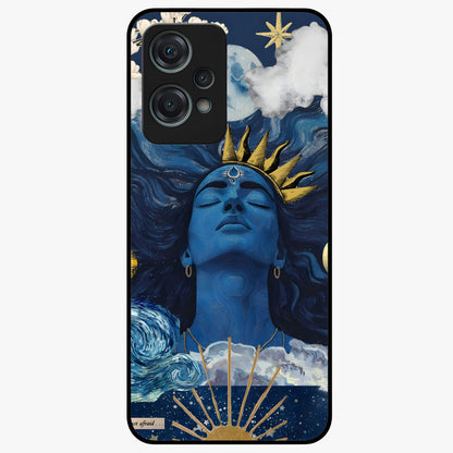 Aesthetic Lord Shiva Glass Case for 1+Nord Ce 2 Lite bold front view featuring detailed spiritual Shiva artwork