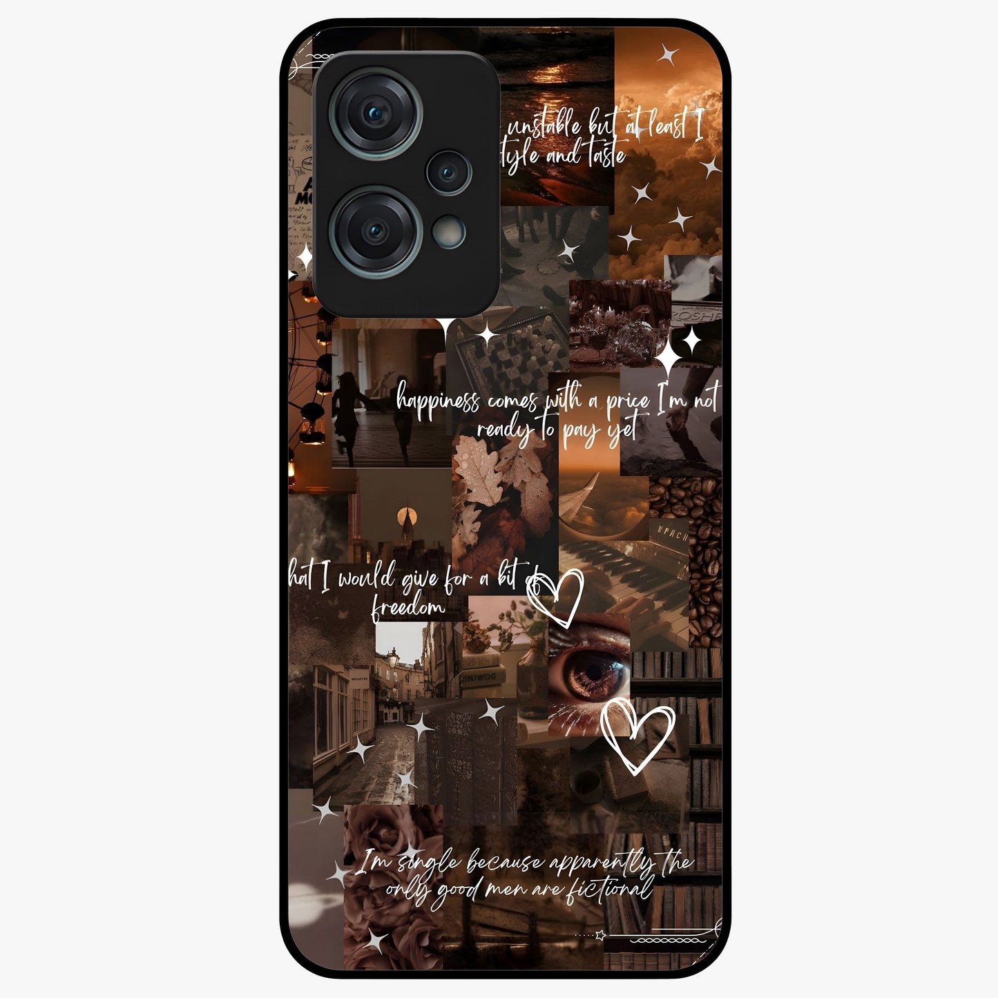 Bittersweet Aesthetic Chaos Glass Case for 1+Nord Ce 2 Lite bold front view featuring expressive abstract aesthetic artwork
