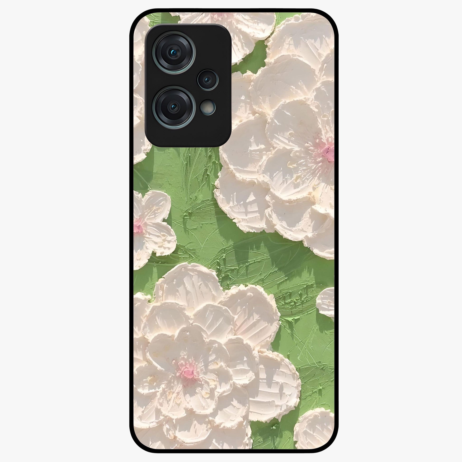 Blossom Meadow Dreams Glass Case for 1+Nord Ce 2 Lite dreamy front view featuring soft meadow floral artwork